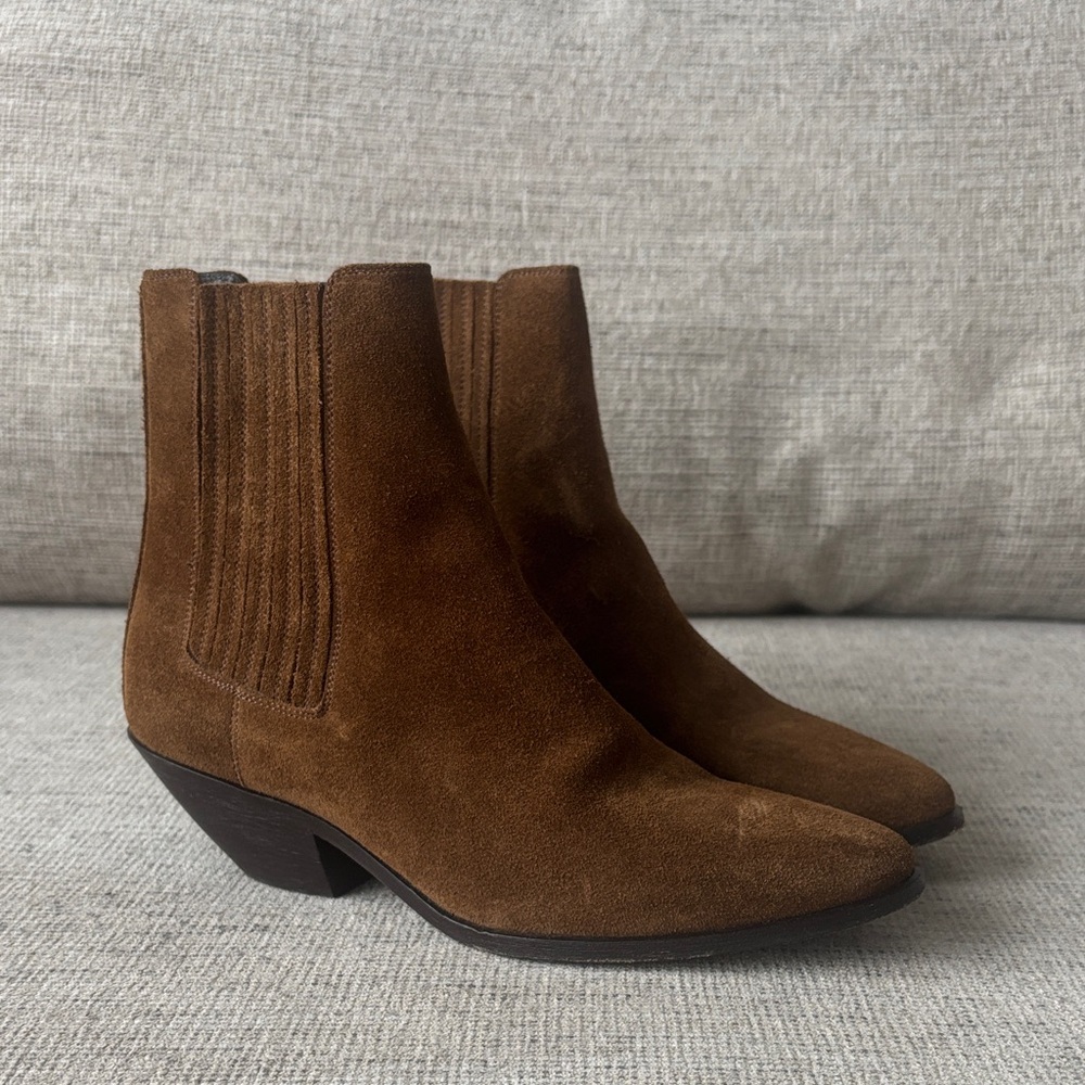 Saint Laurent Rich Brown Suede Ankle Booties
